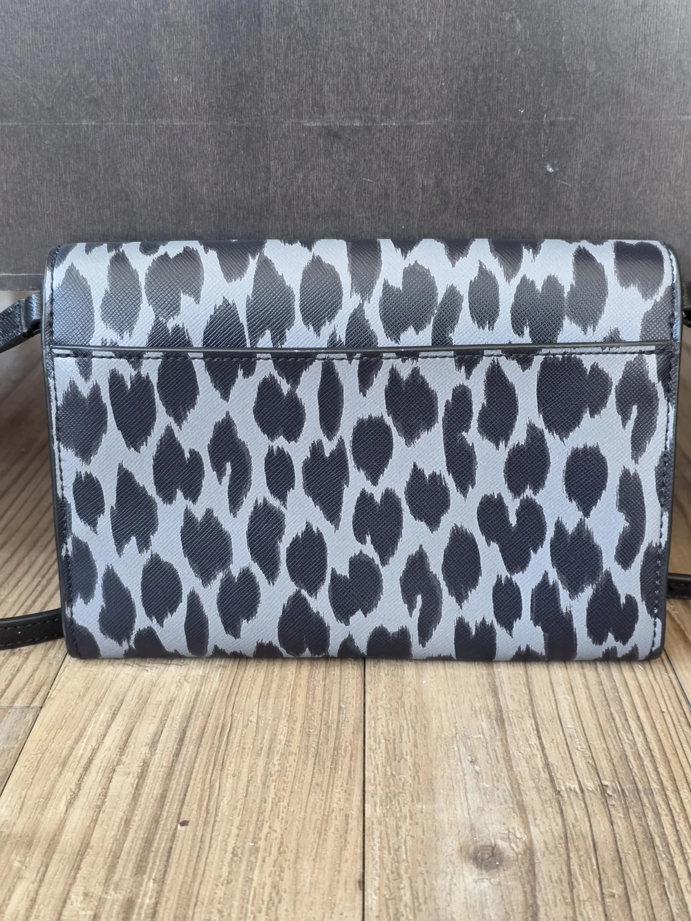 kate spade Gray and Black Leopard-Print Crossbody Bag